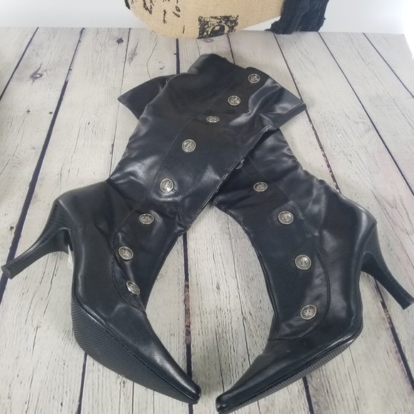 Mia 2 Black Knee High Boots10M - Picture 1 of 8